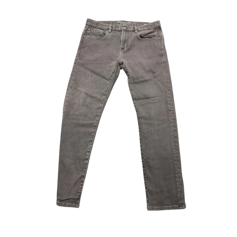 Banana Republic Traveler Slim Fit Grey Jeans Mens 32x30 Cotton Blend Stretch